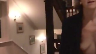 Caught masturbating on hotel stairs