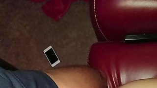 Cheating wife fucks husbands friend while hes passed out! Cums inside her!