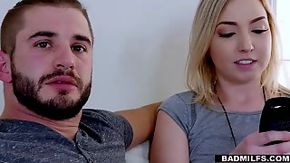 Young couple joins step-mom's webcam show