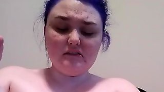 BBW smokes cigarette and cums on toy