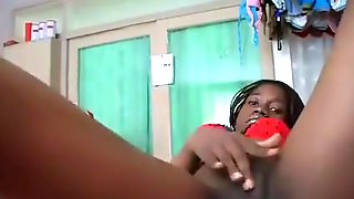 Woman masturbates that is African