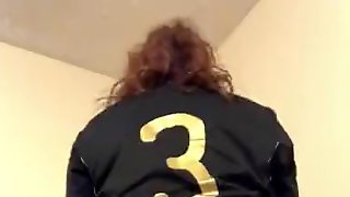 Soccer girl is so horny that she humps pillow (no dick but I can still cum)
