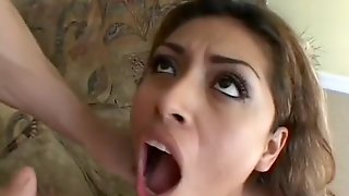 A sexy latina slut bends over for some brutal assfucking action