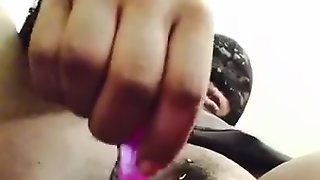 Masked ebony bbw first time double penetration with toys