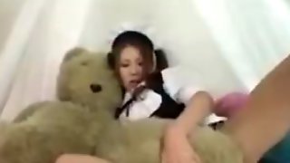 Japanese girls humps teddy bear