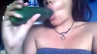 Cucumber In Pussy
