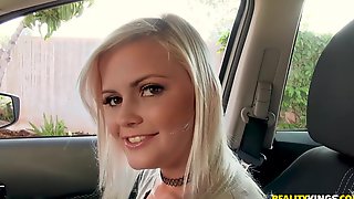 Madison Hart first time car head and deep POV doggy style sex