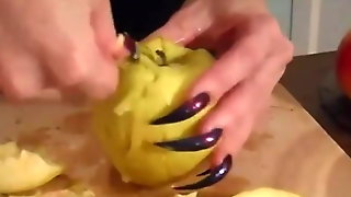 Long nails scratch Apple
