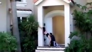 Christina black fucks friend behind her house