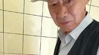 Handsome Asian Grandpa at WC