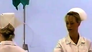 Nurse giving male enema