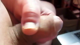 71 yrold Grandpa #242 uncut cum close solo wank mature cock