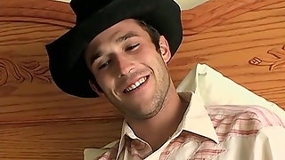 Cigar loving cowboy beating his meat until cumming hard