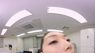 Virtual reality with three Asian babes (POV foursome)