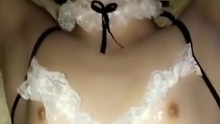 Teen Femboy Maid Cums with Mommys Magic Wand