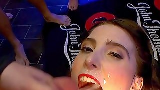 Redhead Dirty Slut Gets Cums From Big Horny Cocks