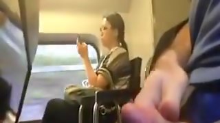 Cock Flashing While Riding On The Train