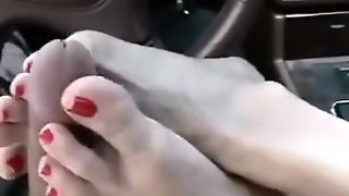 Car Footjob