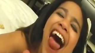 Ebony Debutante Swallows Old Mans Cum