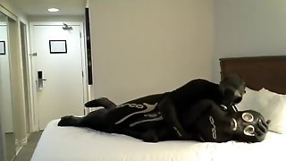 Wearing full body orca suit play with dummy orca and jerk off