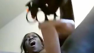 Amateur dildoing black cunt