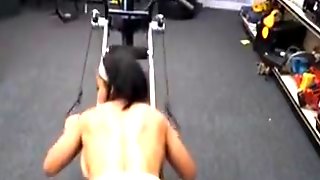 Fitness black chick paid by pawn shop