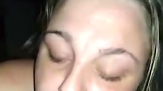 White MILF Suck Cum Out Of BBC Twice In Her Mouth and Throat