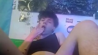 WET FTM TWINK CUMS HARD WHILE PLAYING WITH BOY PUSSY