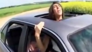 French Milf Bangs in a Car