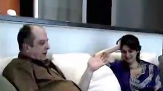Big tits babe gets fucked by old white man