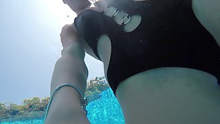 In the new year sexy lovenia lux masturbating underwater in the pool