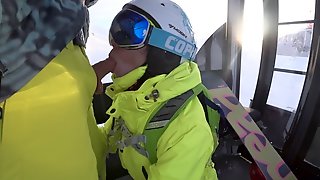 4k public blowjob in ski lift