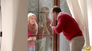 OLD4K. Hot sex of older and teenager lovers culminates with cute moneyshots