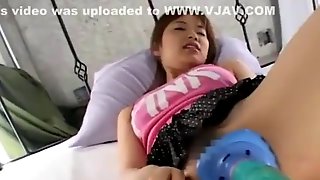 Sexy japanese yua aida first use sex toys then a guy fucks her cunt hard on her bed