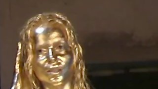 Gold metallic painted babe