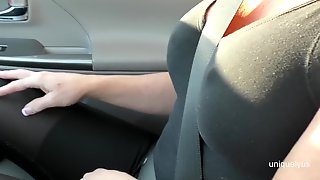Picked Up blonde hooker for public parking lot blowjob & she swallowed cum