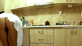 Hidden Cam Masturbation, Kitchen