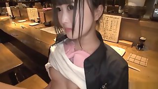 Lovely japanese girl gets fucked in bar