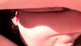 Public car BBW face fuck