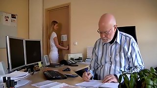 Horny young fucking her old boss