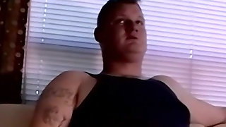 Mature gay sucks a fat guys cock while he was masturbating