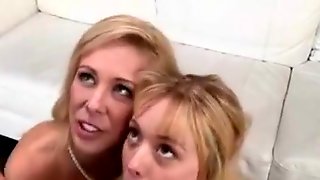 Blonde Milf And Hot Teen Girl Taking Turns With Dick