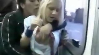 Blonde In Japan, White Coed In Bus, Bus Upskirt, Teen Upskirt