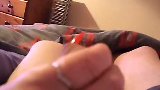 Red nails handjob with cumshot