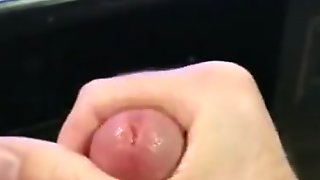 Lube covered cock edging till i explode and cum a huge load on myself