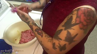 Caught mom making meatballs with dads dick in her mouth
