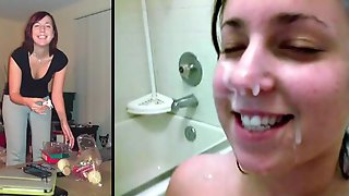 Real amateur sex facials - handjob