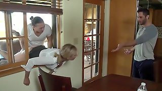 Stuck and fucked by both sons STEPMOM