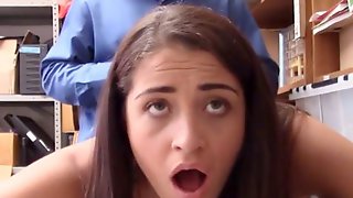 Shoplifter young girl loses it to a hotness mall cop