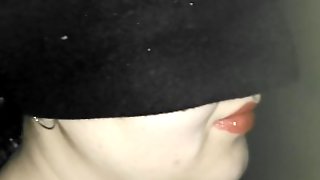 Red lips sucking dick cum in her mouth